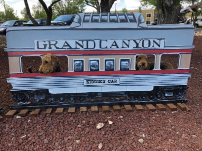 I know everyone loves when the humans take photos of us in these ridiculous cutouts. We couldn't go on the real train so this was what we had to settle for.