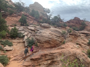 Hiking along the Canyon Overlook Trail in Zion